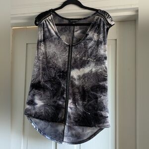 Rock & Republic Velvet Watercolor/Tie Dye Top- M